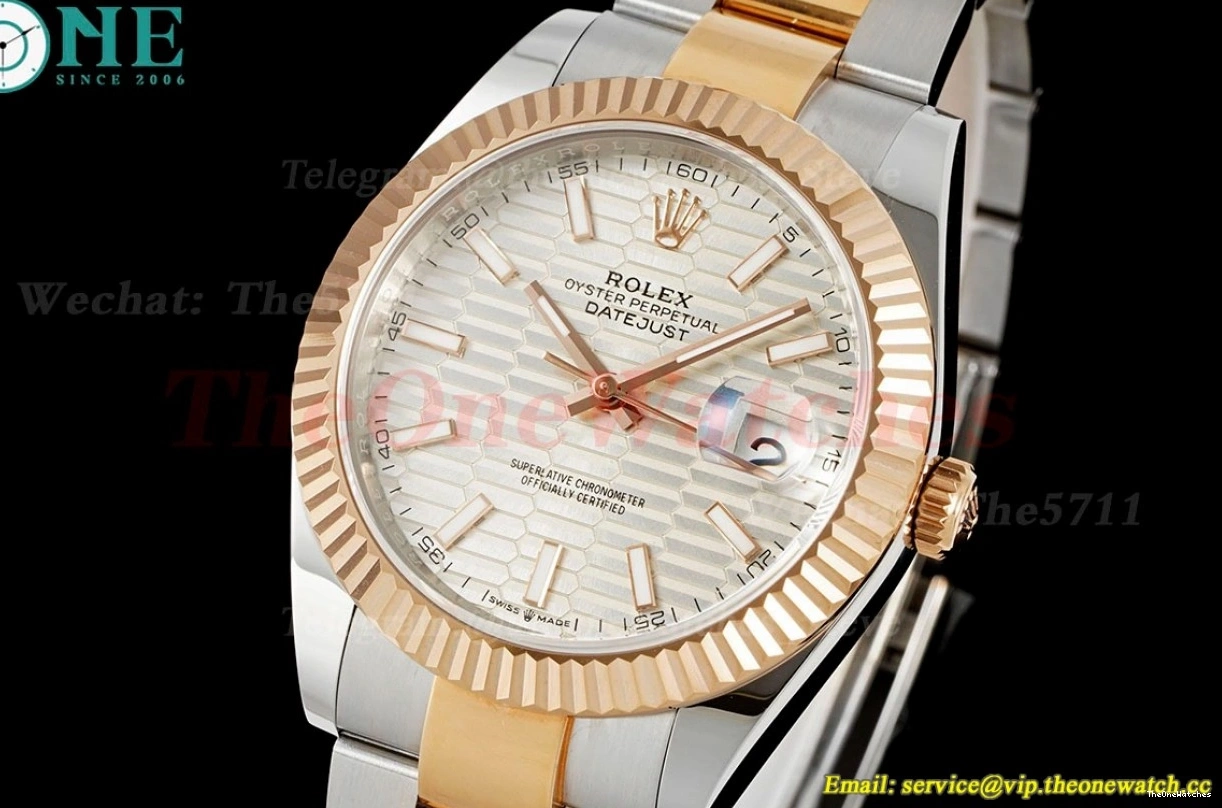 SS Oys Textured EWEF Datejust RG 41mm 126331 Silver A3235 Dia 1209